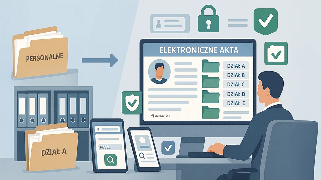 Elektroniczne akta — interfejs cyfrowej dokumentacji pracowniczej z funkcjami bezpieczeństwa i wyszukiwania w nowoczesnym środowisku HR