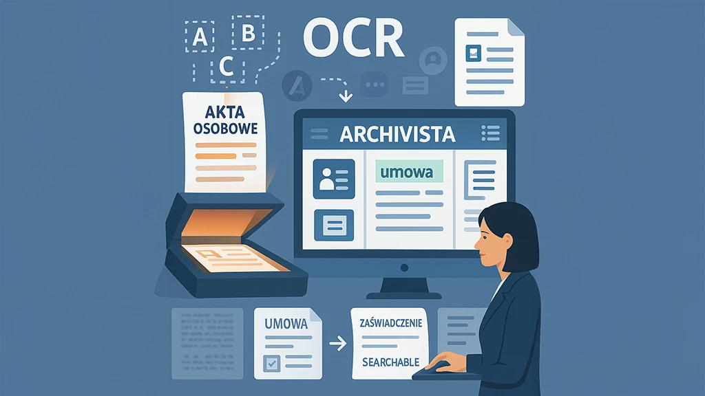 Technologia OCR — proces rozpoznawania tekstu z dokumentów papierowych i przekształcania w przeszukiwalne pliki cyfrowe w programie Archivista