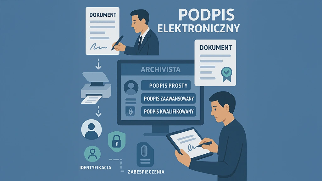 Podpis elektroniczny — cyfrowe podpisywanie dokumentów z identyfikacją osoby i kontrolą integralności w programie Archivista